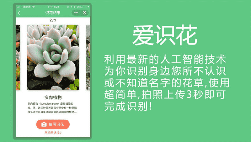 ​功能模块：爱识花V3.5.8 小程序前端+后端