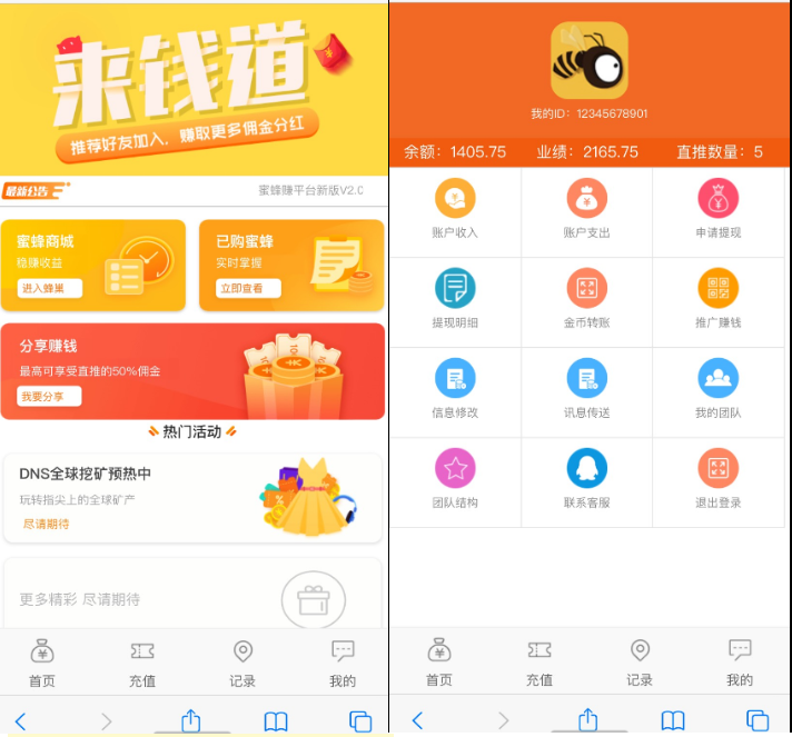 蜂蜜理财资金盘源码运行版